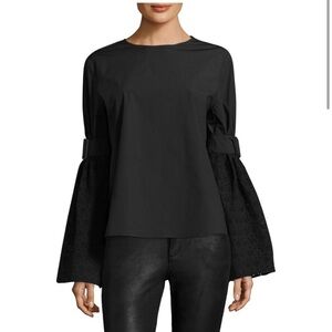 Walter Baker Kenneth Black Eyelet Bell Buckle Sleeve 100% Cotton Medium